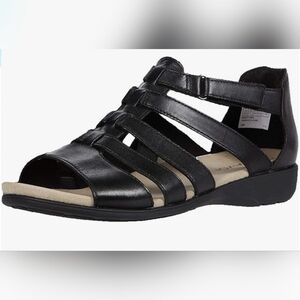 Aravon Women's Size 10 Abbey‎ Gladiator Black Sandals CH8706